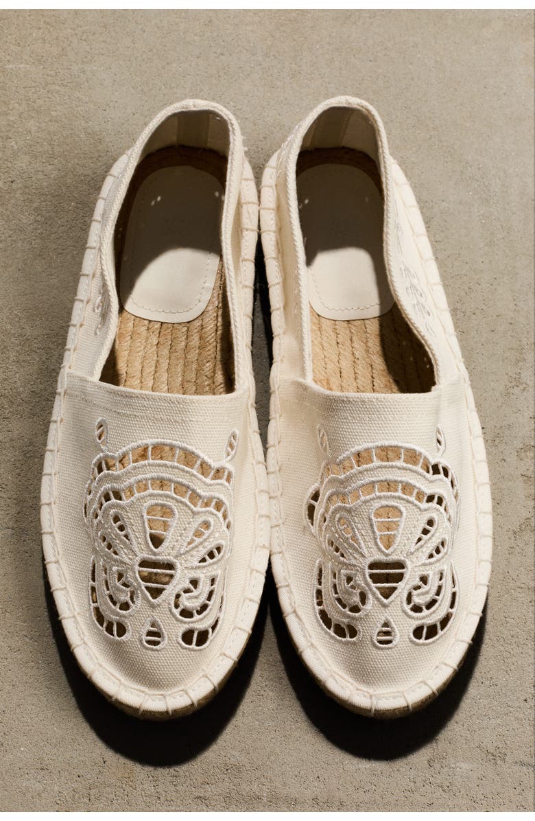 H&M Broderie Anglaise Espadrilles, Alternate, color, White