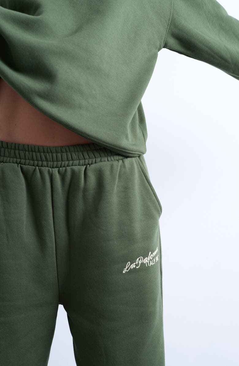 Topshop La Paloma Straight Leg Sweatpants, Alternate, color, Medium Green