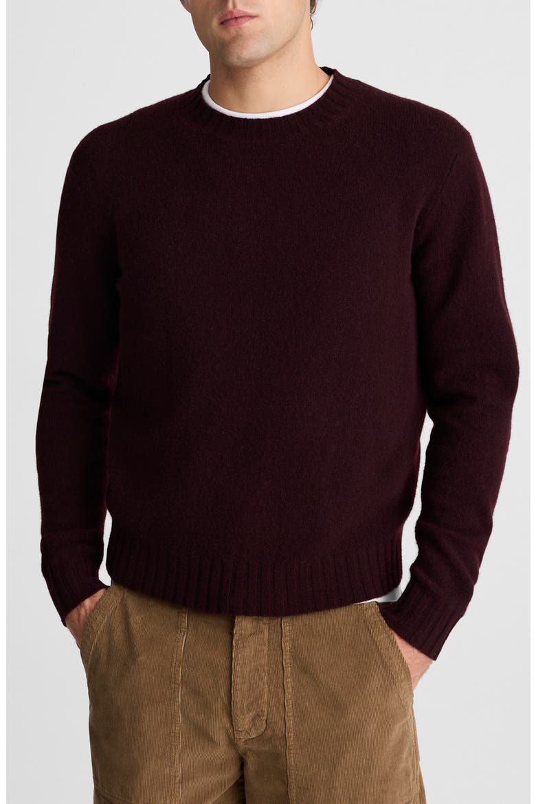 Crewneck Heritage Merino Wool Sweater, Main, color, DEEP WINE