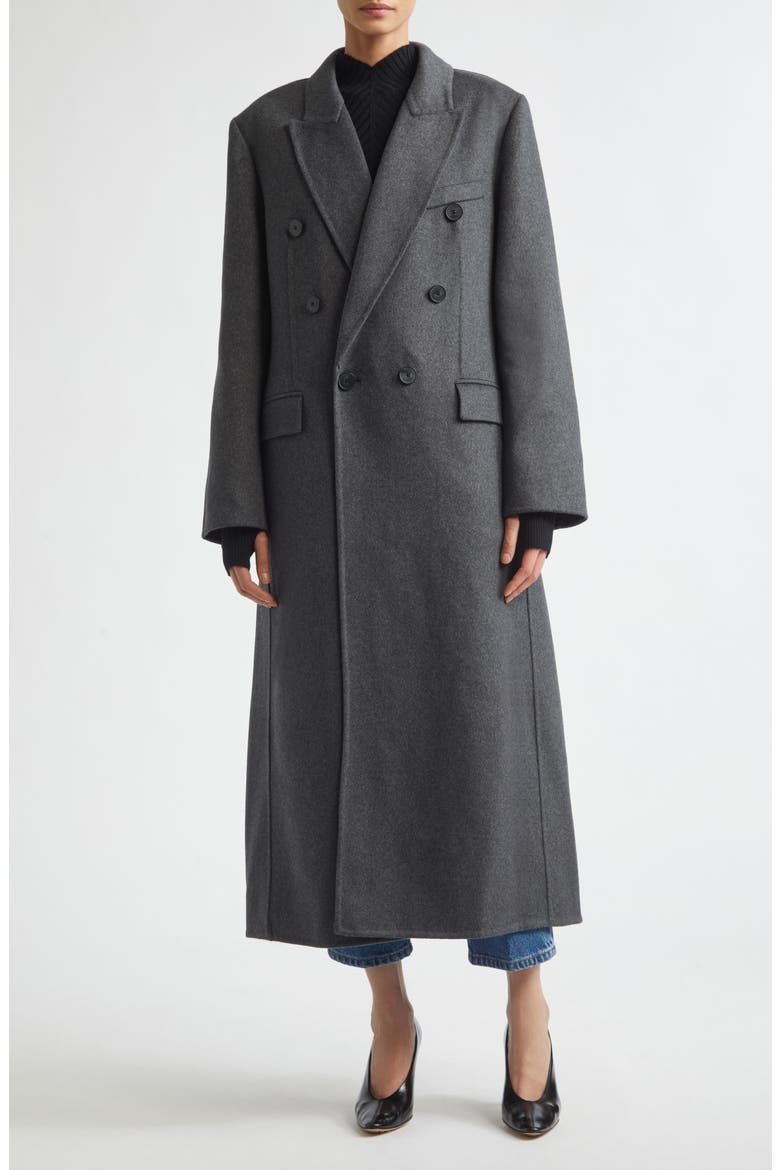 Double Face Wool & Cashmere Overcoat, Main, color, DARK GREY MELANGE