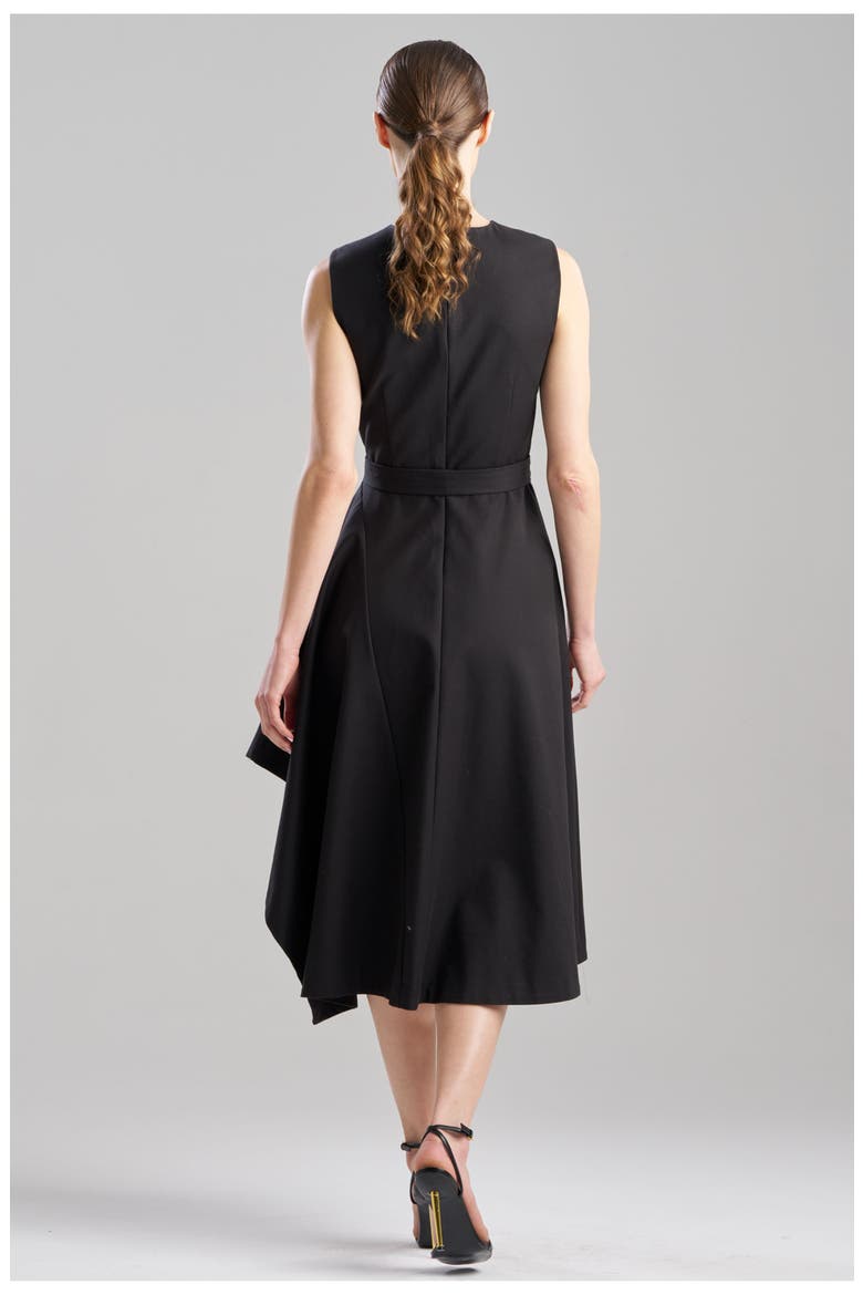 Cotton Blend Woven Sleeveless Assymetric Dress, Alternate, color, BLACK