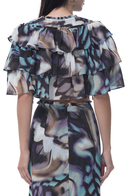 Afrm Manon Abstraxct Print Tiered Crop Top In Multi