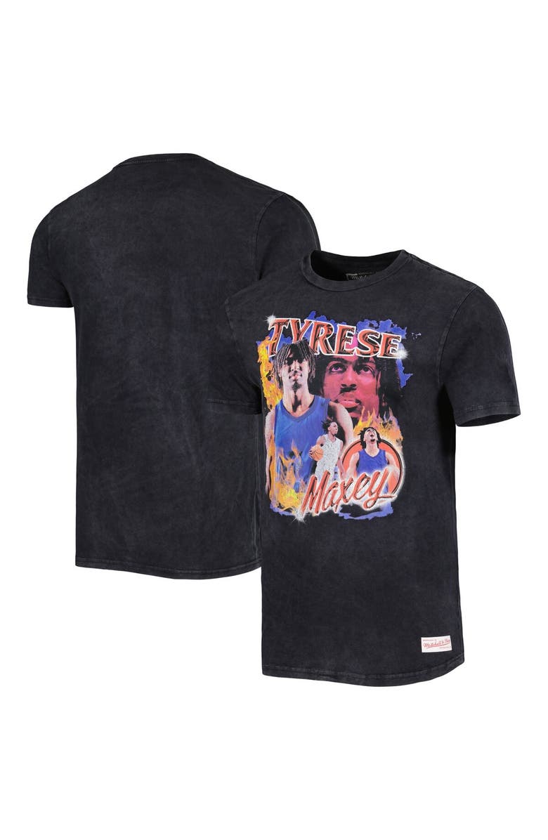 Mitchell & Ness Men's Mitchell & Ness Black Tyrese Maxey Philadelphia 76ers 2023 NBA All-Star Game Concert T-Shirt, Main, color, 