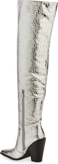 Grissel Croc Embossed Water Resistant Western Boot