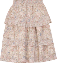 Jolie Capri Floral Tiered Ruffle Cotton Lined Skirt