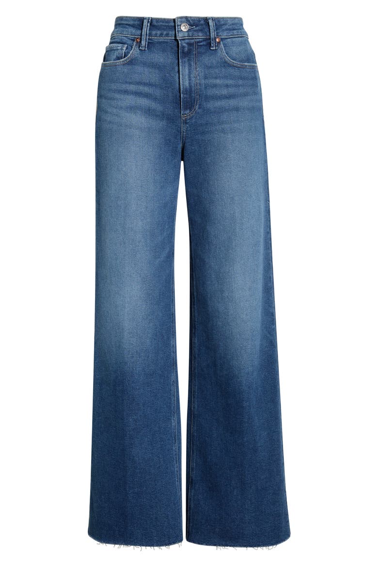 Anessa High Waist Raw Hem Wide Leg Jeans, Alternate, color, HACKNEY
