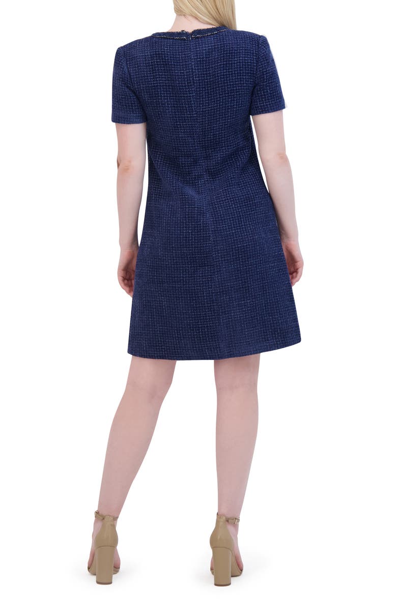 Eliza J Tweed Shift Dress, Alternate, color, Medium Blu