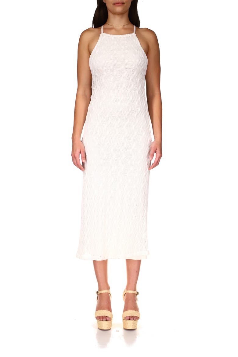 Into the Night Crochet Midi Dress, Main, color, MUSLIN