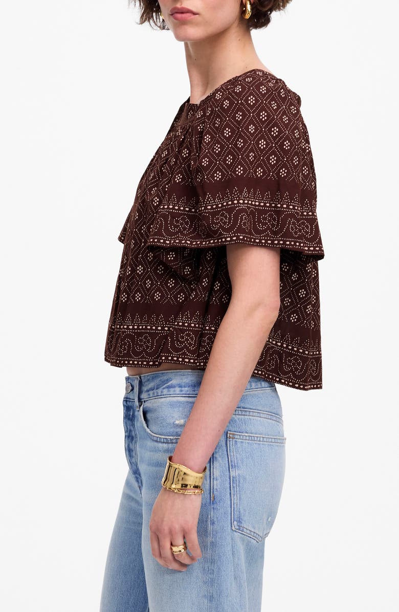 Madewell Flutter Sleeve Top, Alternate, color, Dusty Plum