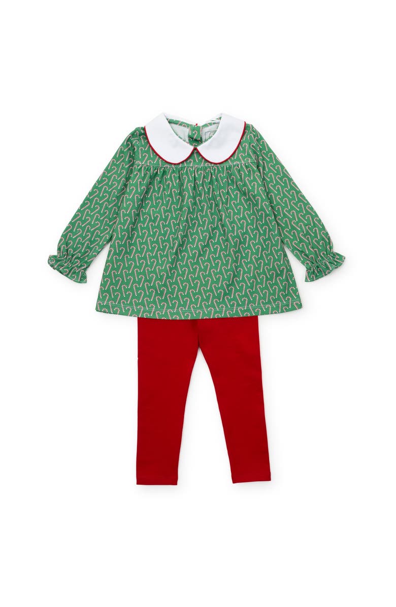 Lila and Hayes Morgan Girls' Legging Set, Main, color, Candy Cane Lane