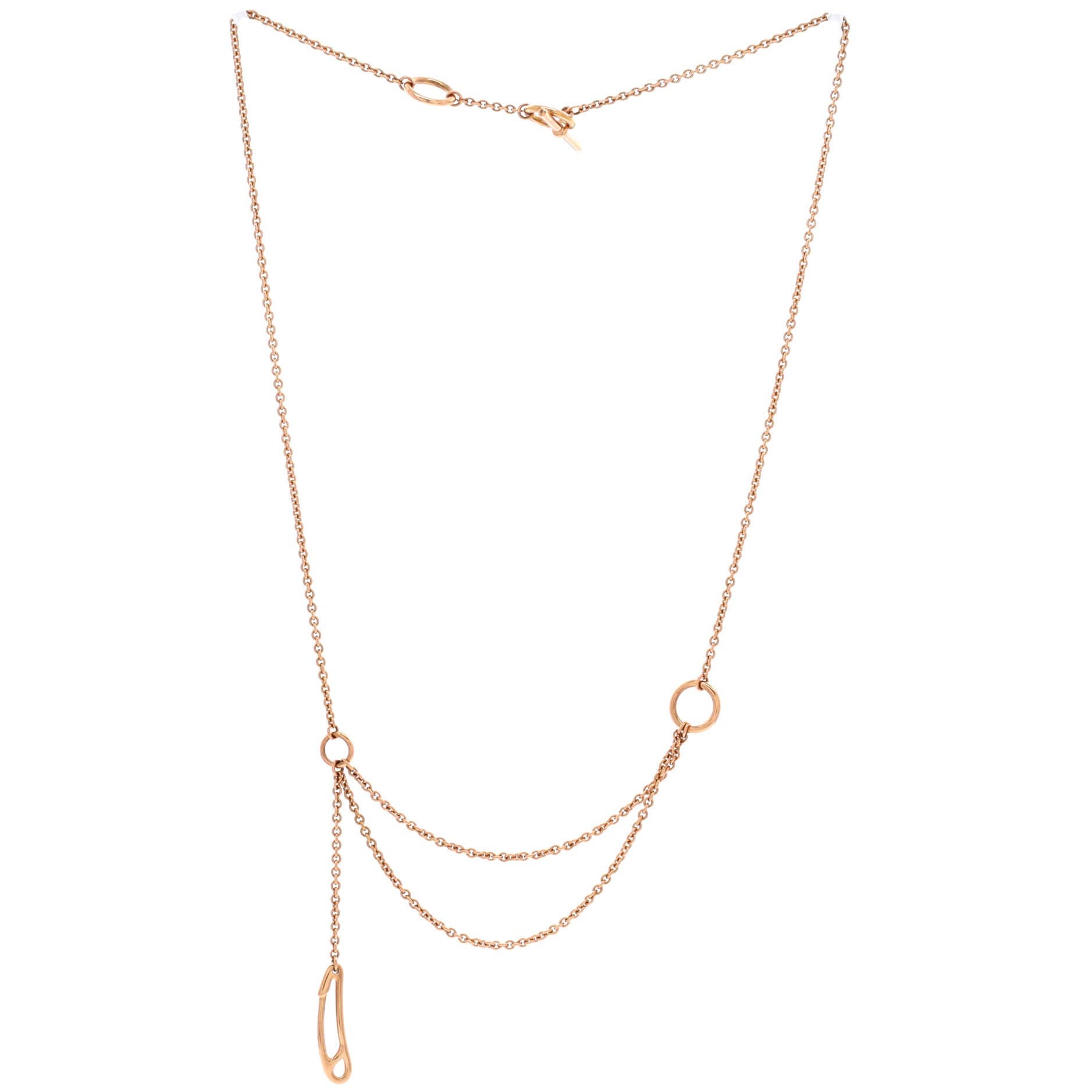Chaine d'Ancre Punk Double Strand Necklace 18K Rose Gold, Alternate, color, Metallic Gold