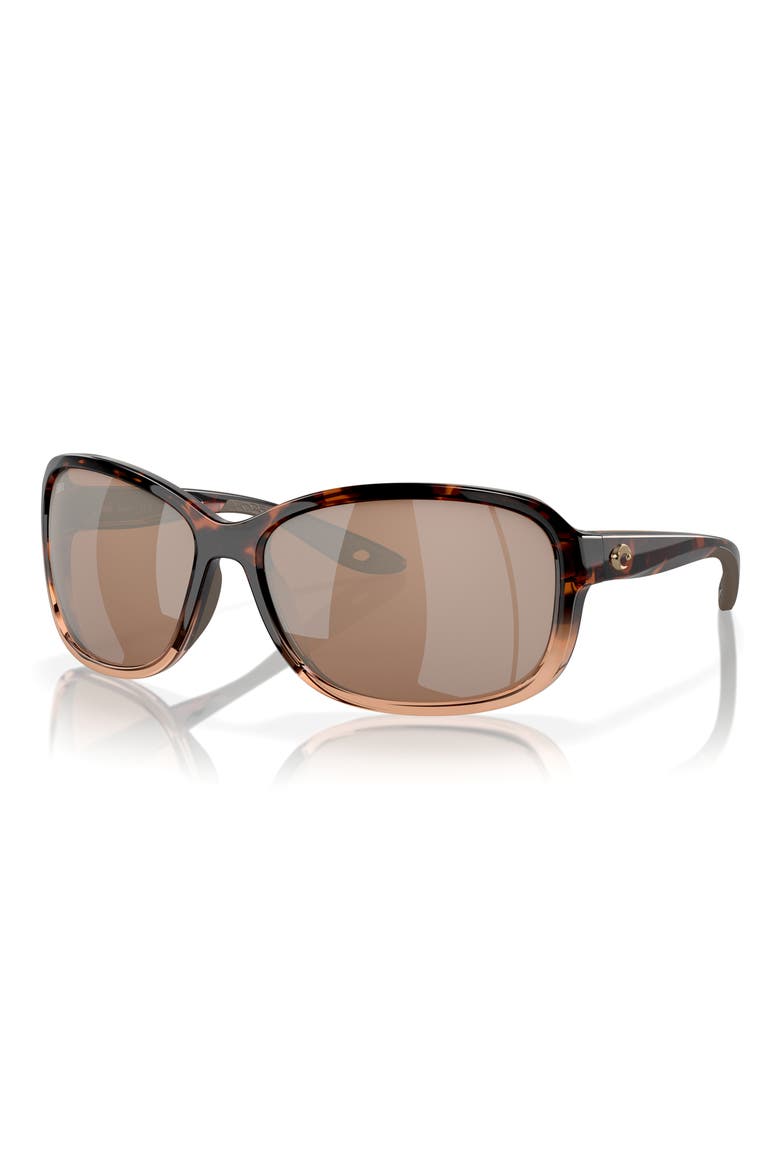Seadrift 60mm Polarized Square Sunglasses, Alternate, color, COPPER