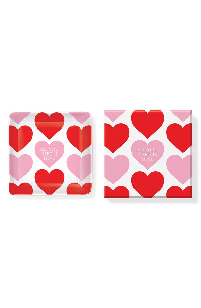 Fringe Studio 'All You Need Is Love' Glass Trinket Tray, Main, color,