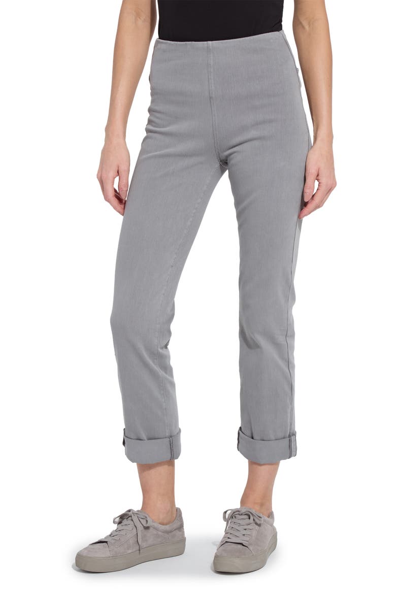 'Lyssentials Boyfriend High Rise Denim Jeans, Main, color, DRK GRY