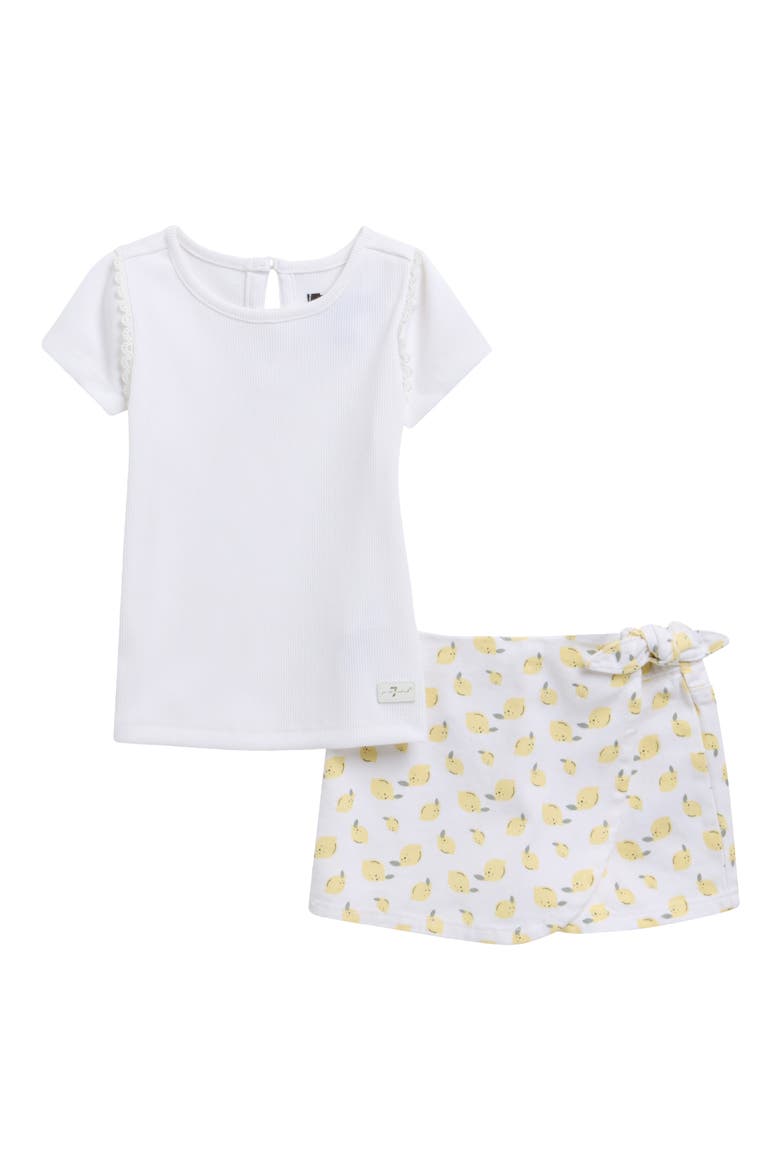 Kids' T-Shirt & Skort Set, Main, color, BRIGHT WHITE