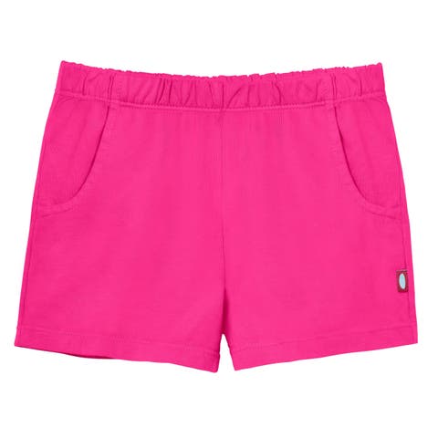 Girls Soft 100% Cotton UPF 50+ Jersey Pocket Shorts (Toddler, Little Kid, Big Kid)