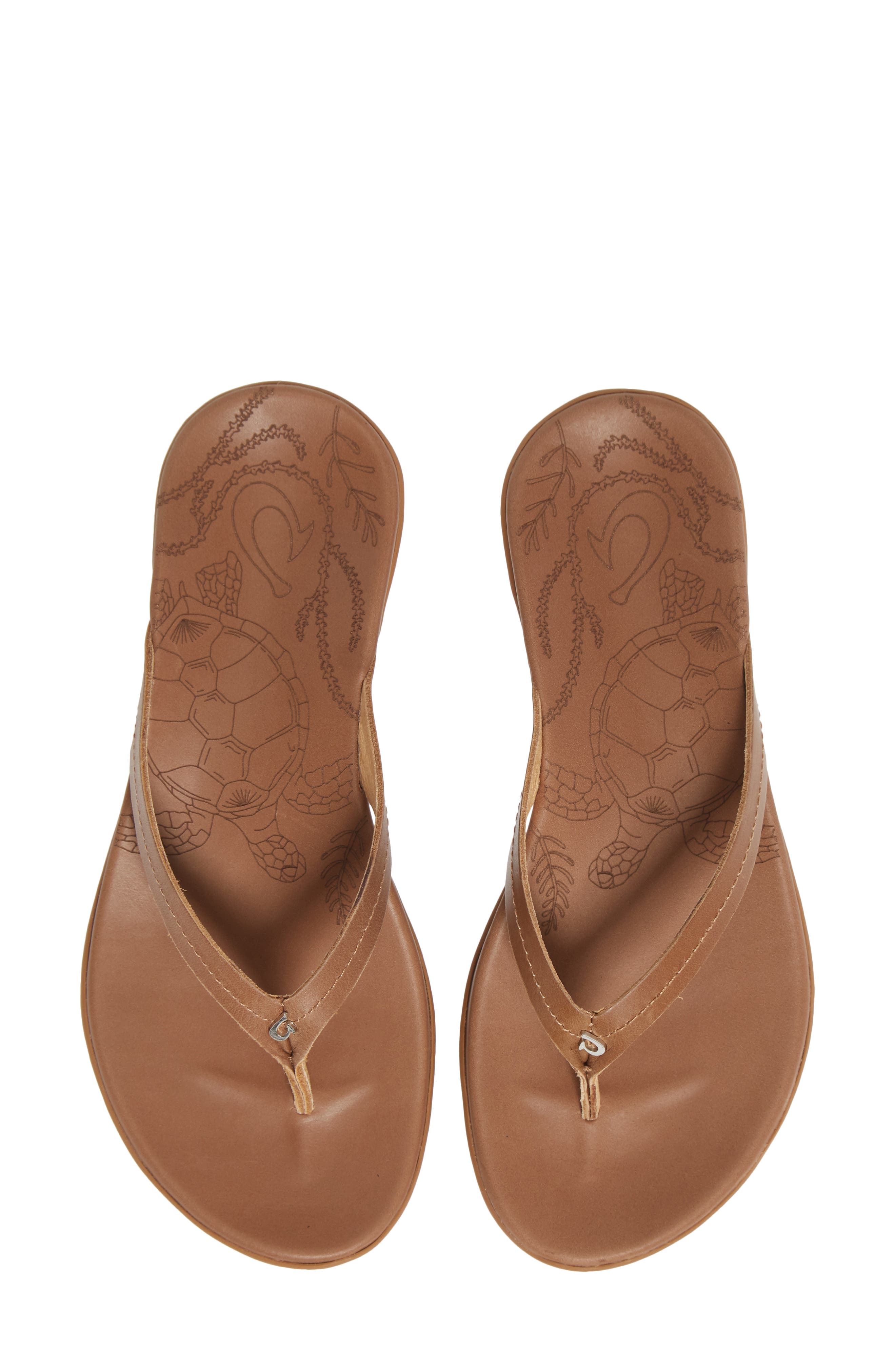 Honu Flip Flop, Alternate, color, TAN/ TAN LEATHER