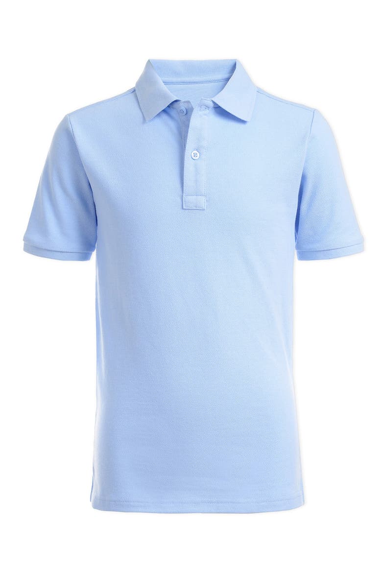 Kids' Solid Cotton Piqué Knit Polo, Main, color, 483 LT BLUE