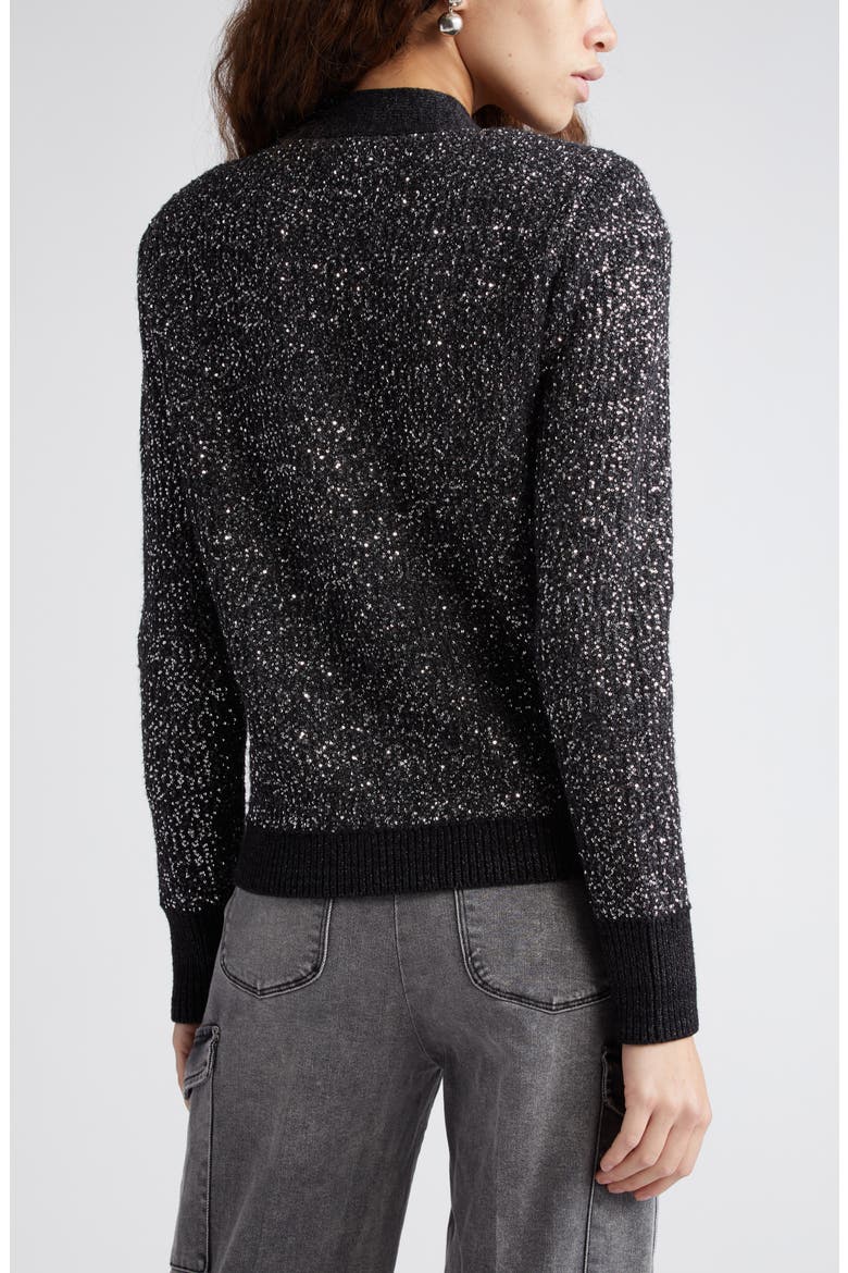 Jinny Sequin Cardigan, Alternate, color, BLACK/ CHARCOAL SEQUIN