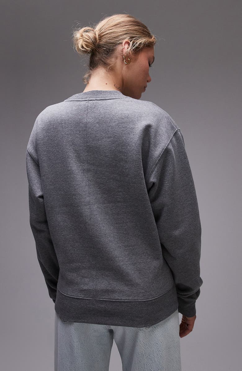 Topshop Slim Fit Pullover Sweatshirt, Alternate, color,