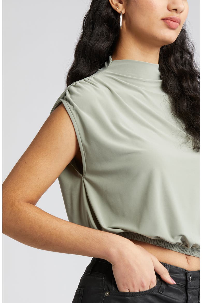 Knit Blouson Crop Top, Alternate, color, GREEN HALO