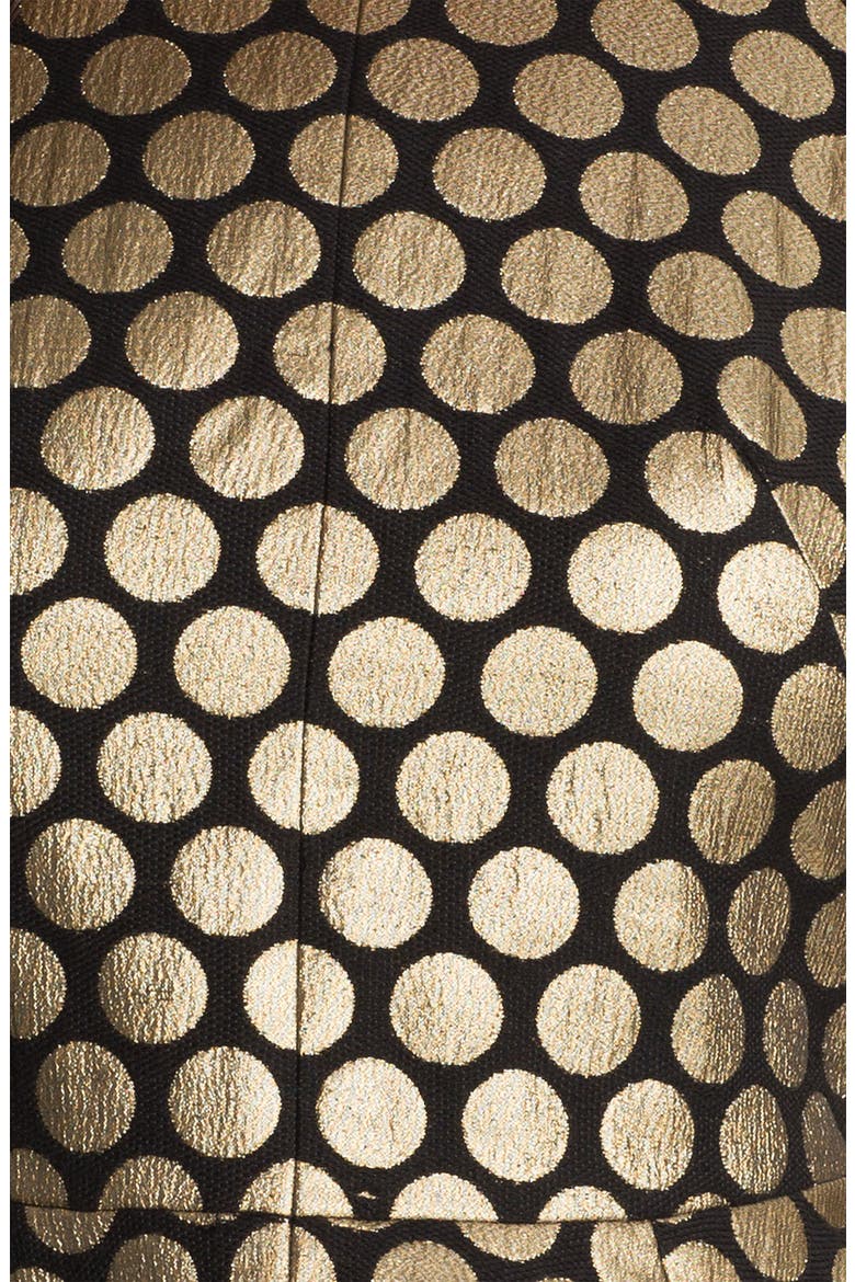 Metallic Dot Jacquard Blouse, Alternate, color, RICH BLACK