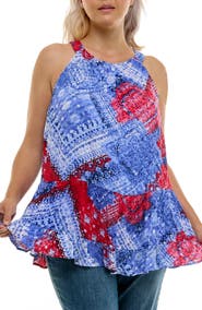 Nina Leonard Sleeveless Tiered Top