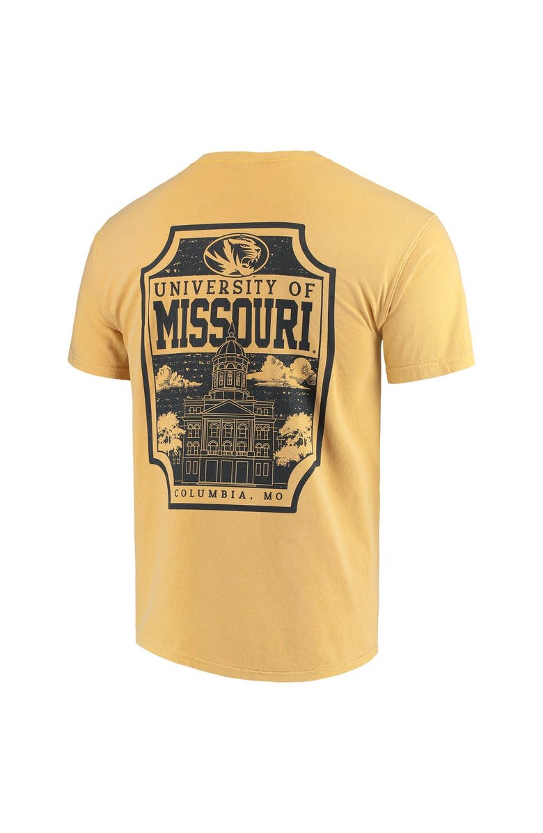 IMAGE ONE Men's Gold Missouri Tigers Comfort Colors Campus Icon T-Shirt, Alternate, color, 