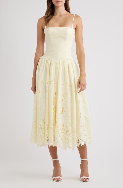 Ysabella Lace Skirt Stretch Cotton Cocktail Dress