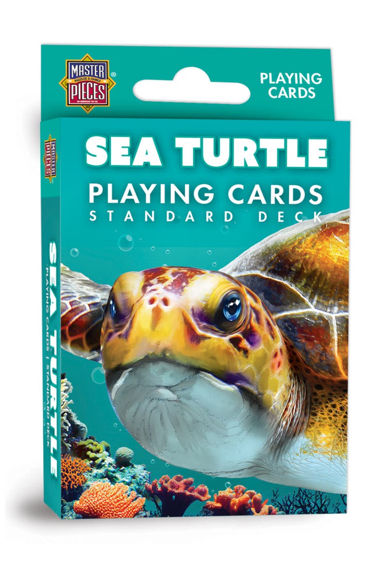 Sea Turtle Playing Cards, Main, color, Multicolor