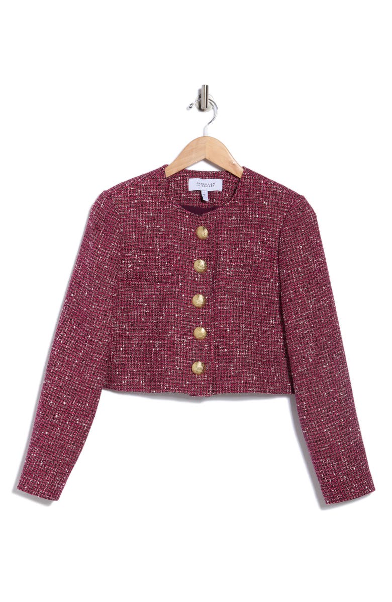 Derek Lam 10 Crosby Juliette Tweed Jacket, Alternate, color, Mulberry Multi Tweed