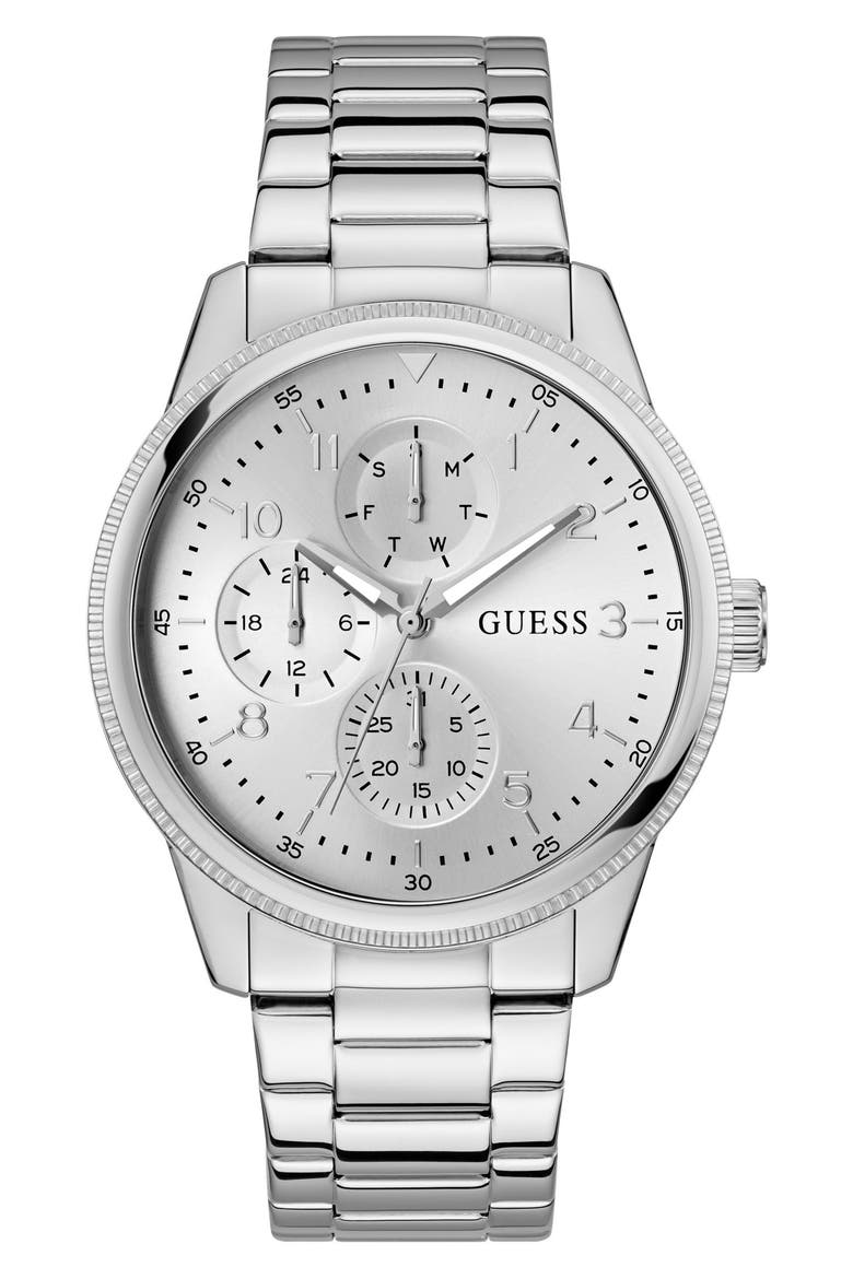 Parker Multifunction Bracelet Watch, 44mm, Main, color, SILVER