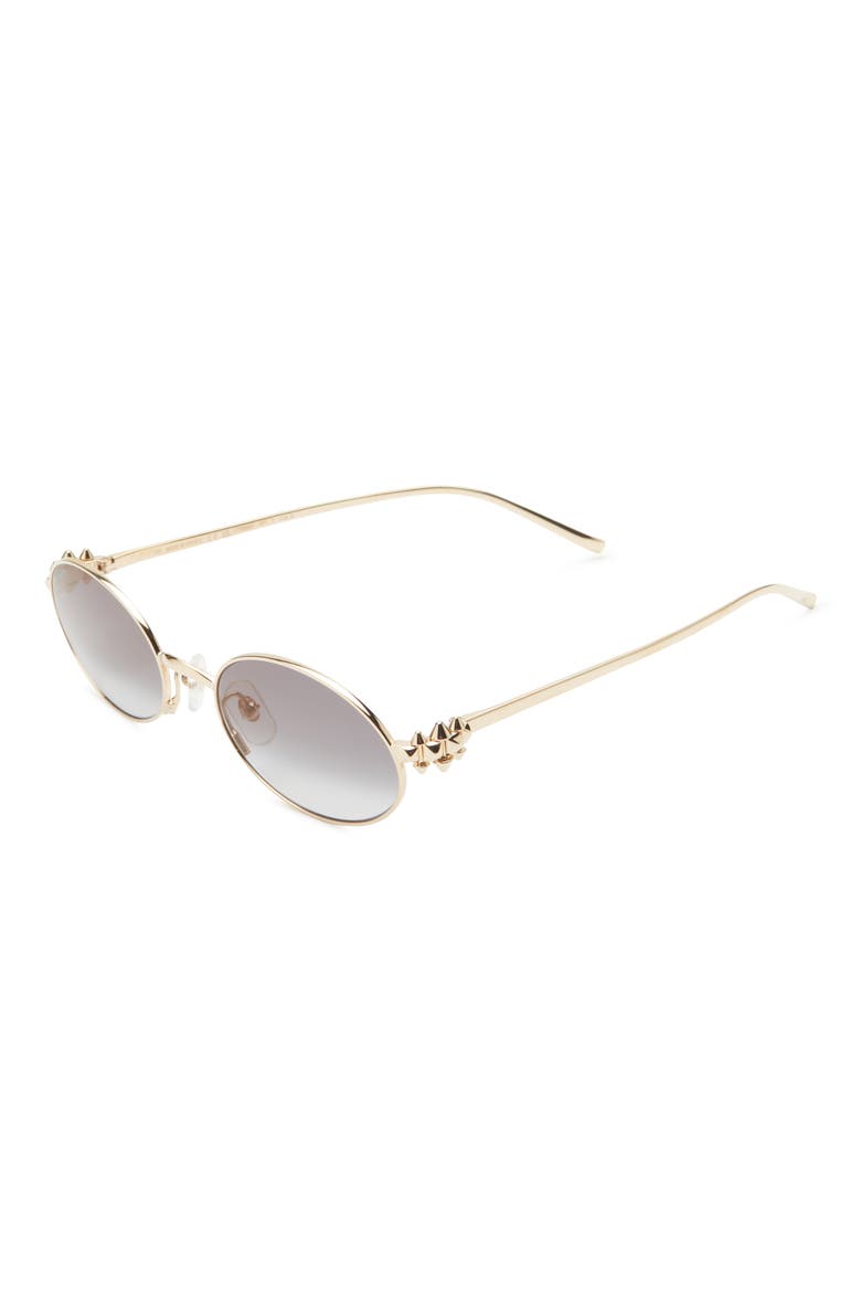 52mm Oval Gradient Sunglasses, Alternate, color, GOLD/ GREY LENS