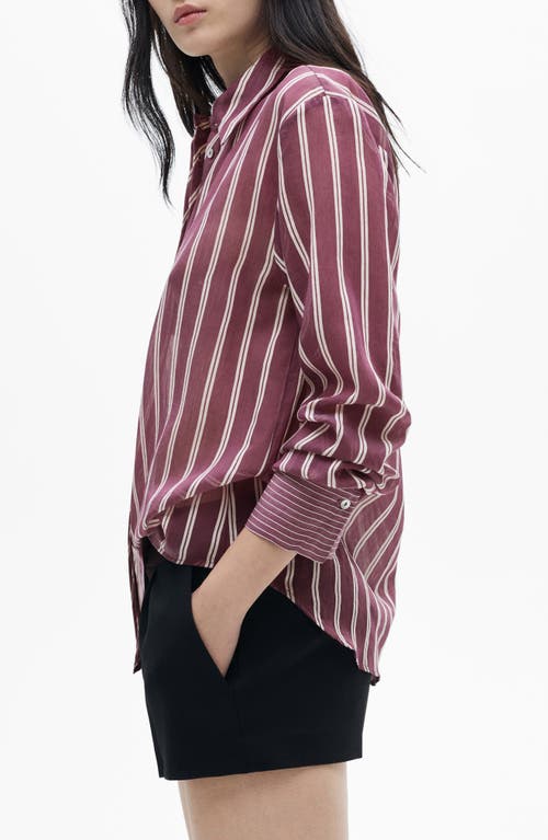 MANGO MANGO STRIPE BUTTON-UP SHIRT 