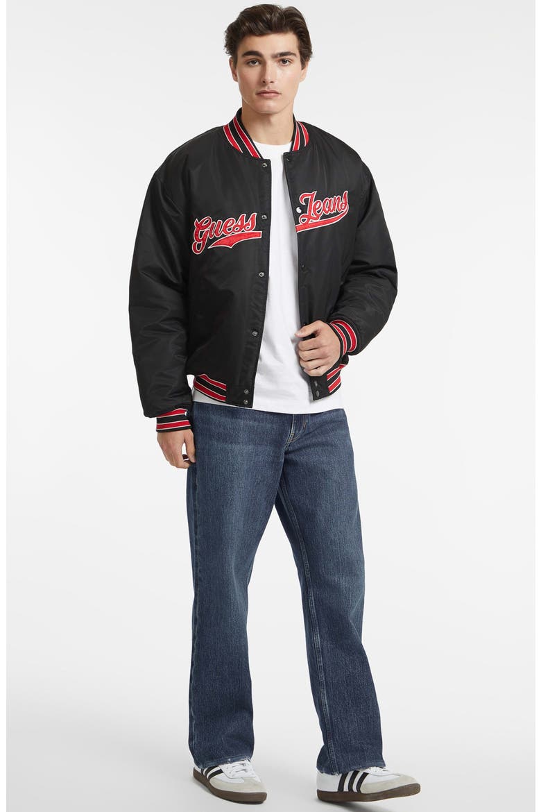 GJ Patch Bomber Jacket, Alternate, color, BLACK