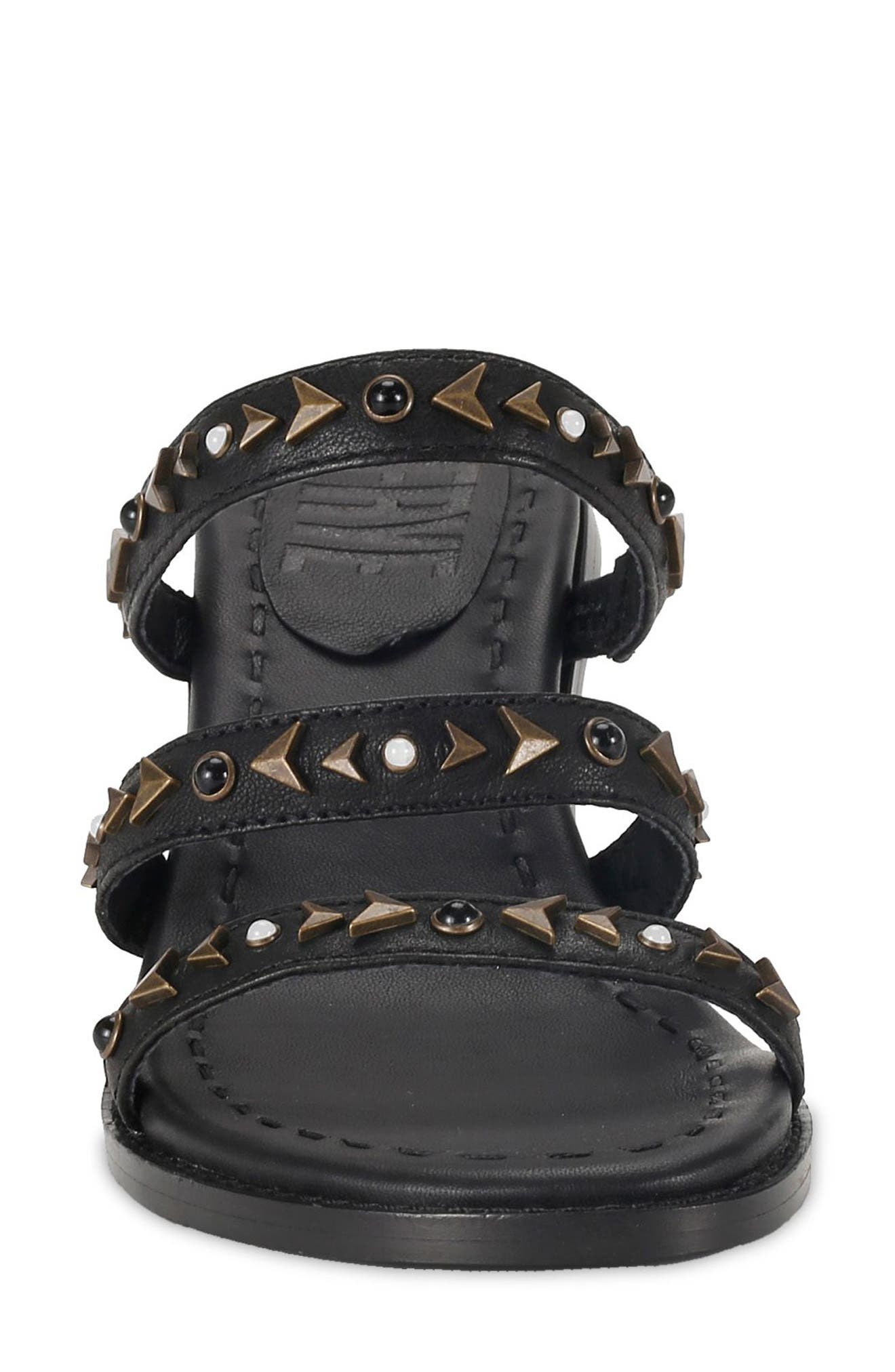 Estelle Studded Strappy Slide Sandal, Alternate, color, BLACK
