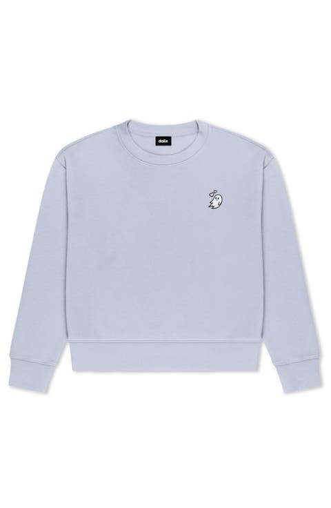 Heartly Ghost Relaxed Fleece Crewneck Sweatshirt