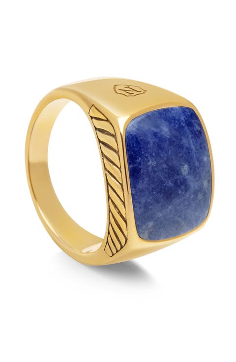 Signet Ring With Blue Dumortierite