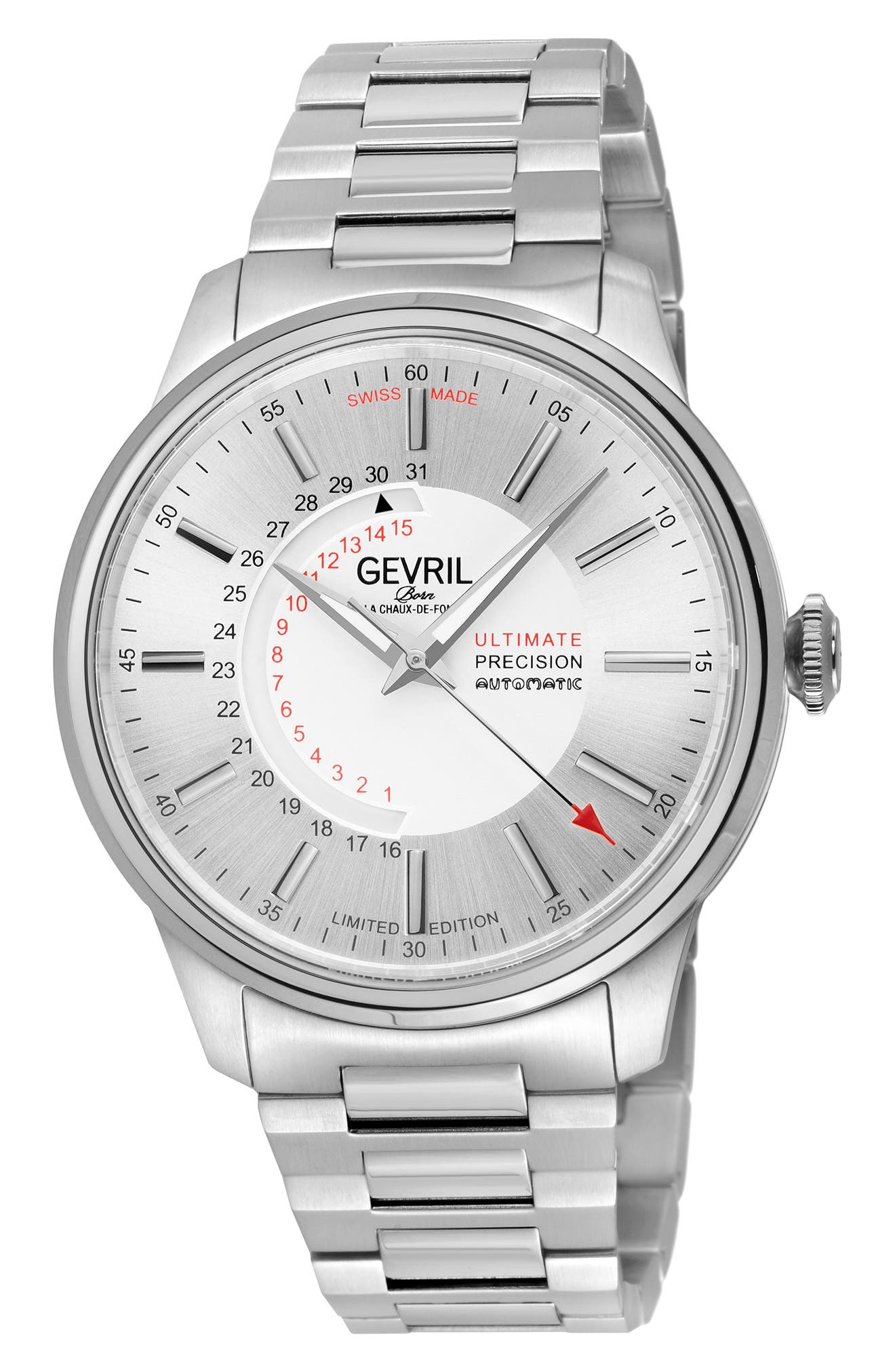 GV2 Guggenheim Swiss Automatic Bracelet Watch, 44mm