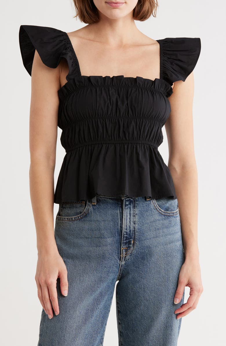 Elodie Shirred Peplum Top, Main, color, 