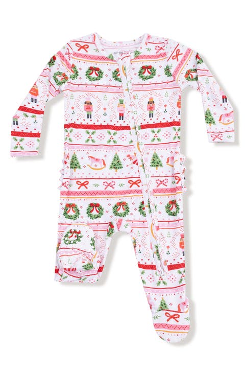 Sugar Plum Fairy Print Zip Footie (Baby)