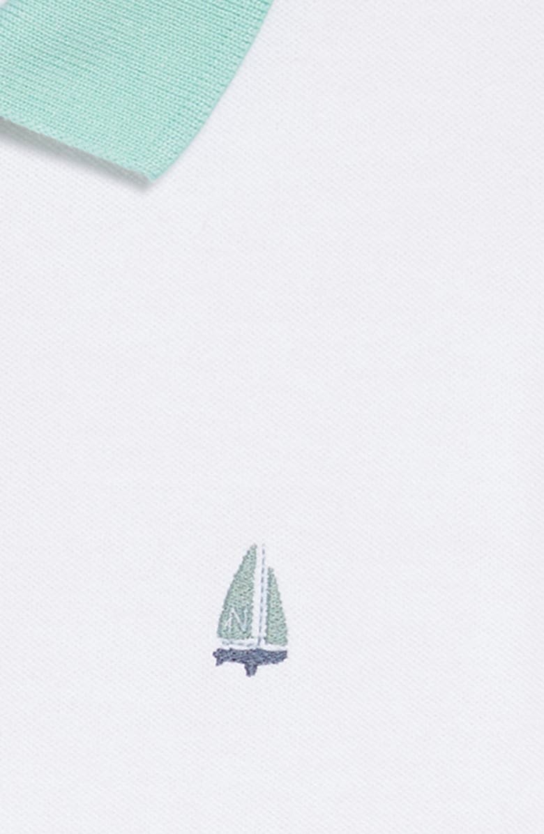 Nordstrom Kids' Piqué Polo, Alternate, color, White- Green