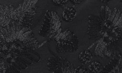 Marina Floral Emboidered Sheath Dress In Black