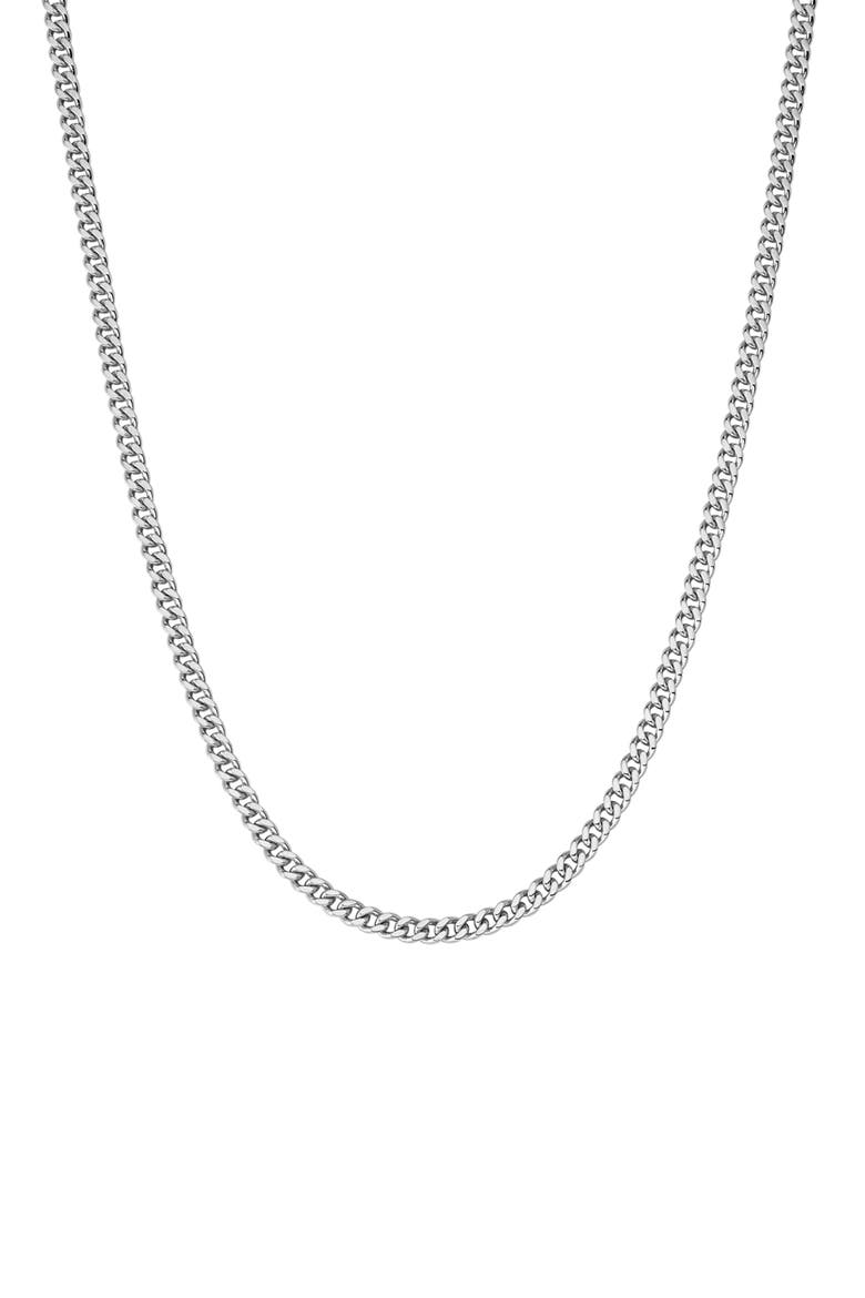 Men's Curb Link Necklace, Alternate, color, PLATINUM