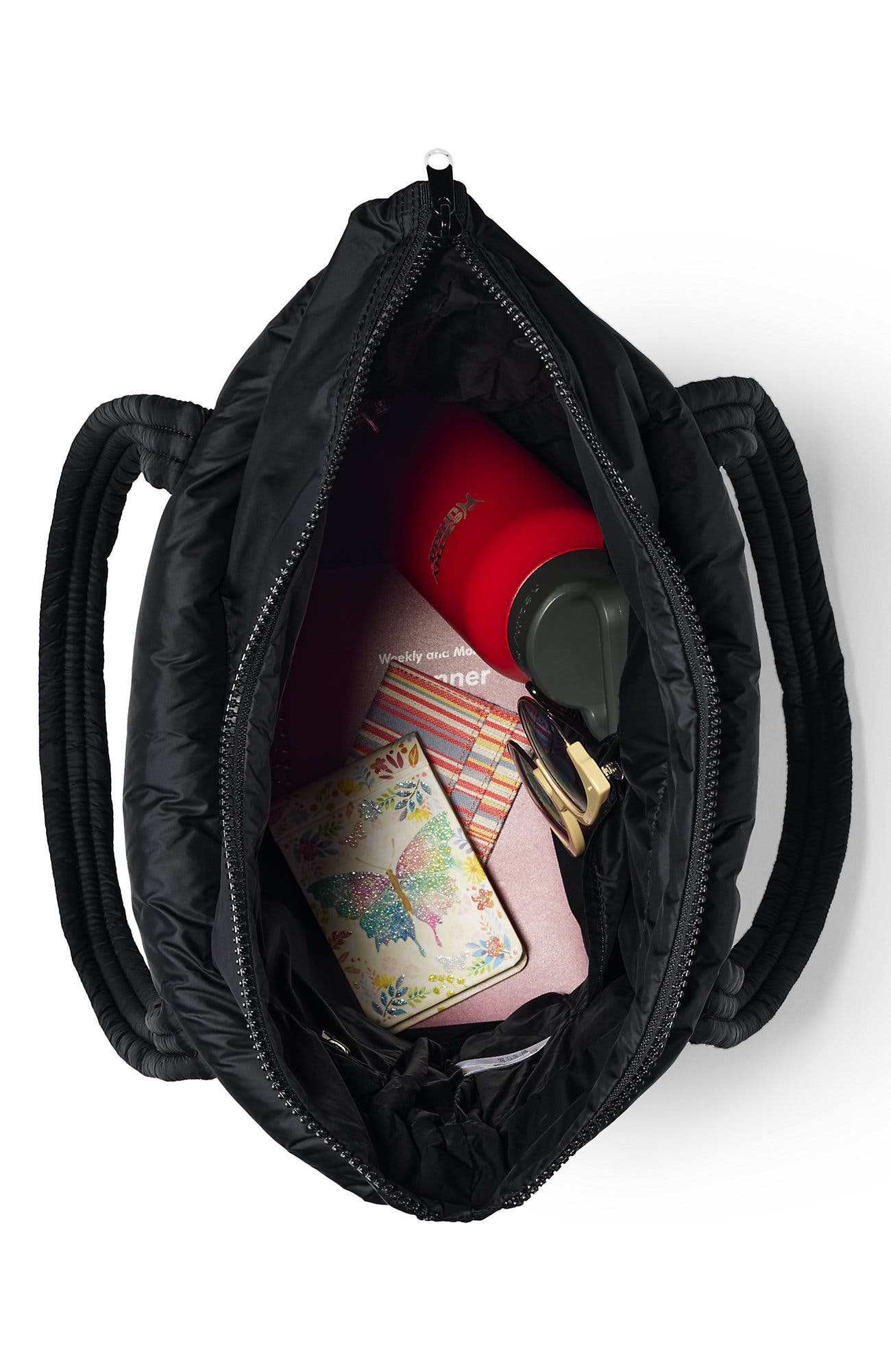 Lands' End Wanderweight Ultralight Packable Tote Bag, Alternate, color, Black