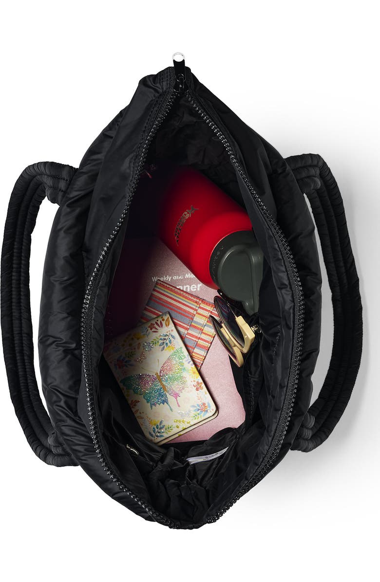 Lands' End Wanderweight Ultralight Packable Tote Bag, Alternate, color, Black