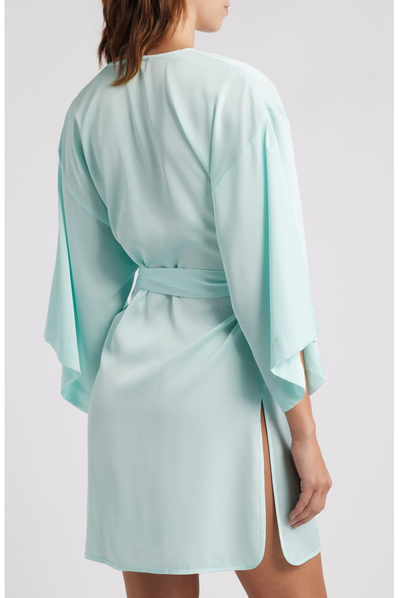 Get Ready with Me Satin Robe, Alternate, color, TEAL FAIR