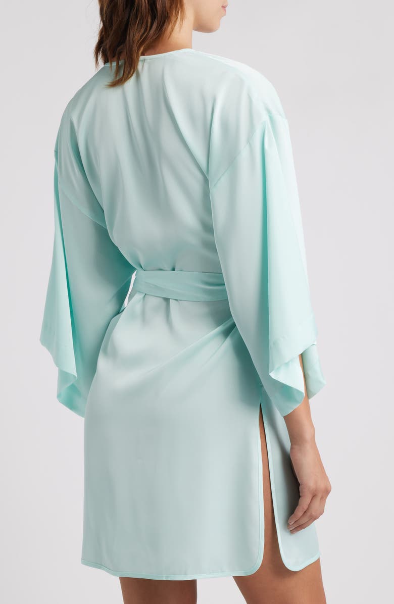 Open Edit Get Ready with Me Satin Robe, Alternate, color, Teal Fair