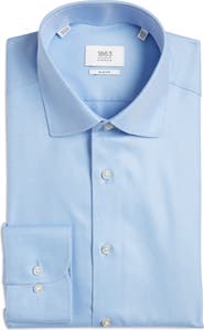1863 by Eterna Royal Twill Slim Fit Solid Non-Iron Cotton Dress Shirt
