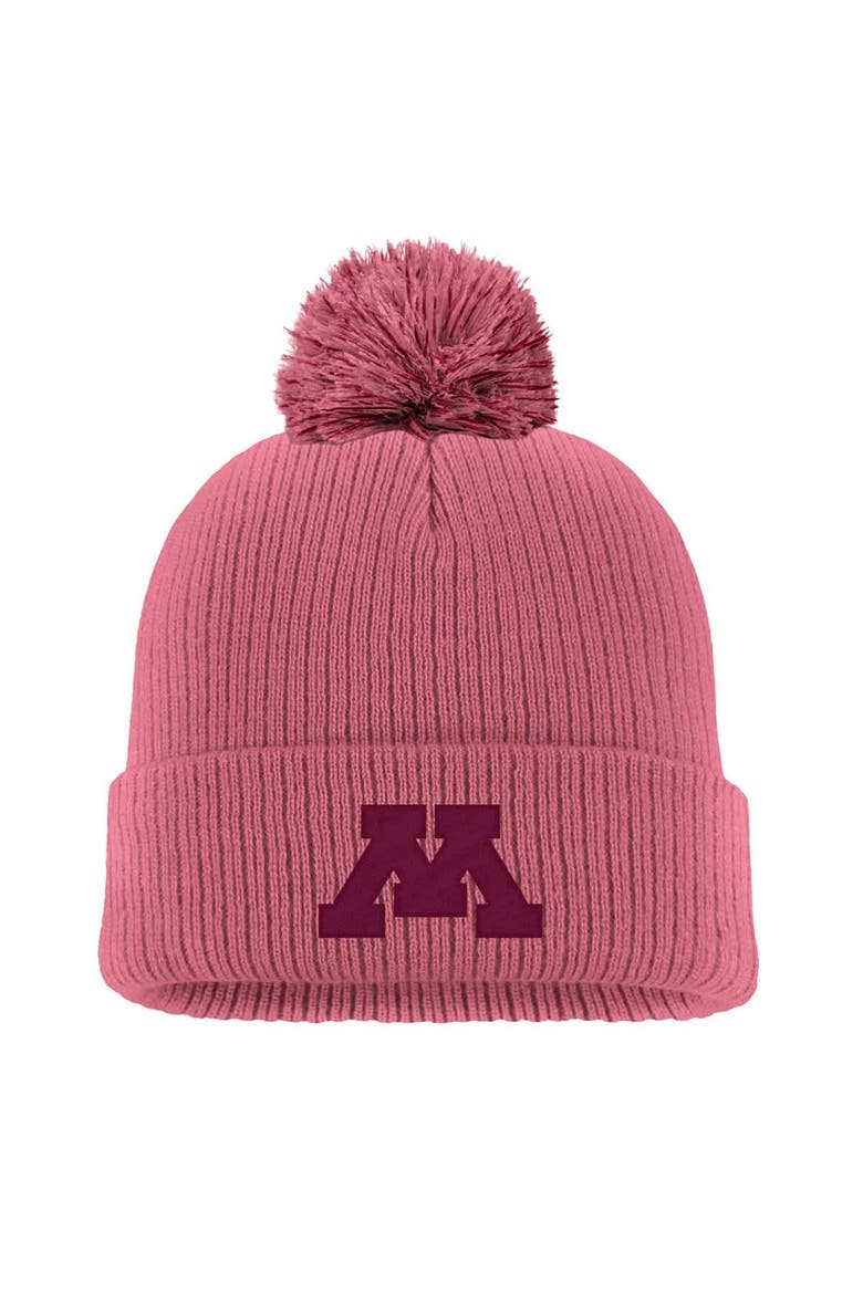 Men's Nike Pink Minnesota Golden Gophers Tonal Peak Cuffed Knit Hat with Pom, Main, color, Pink